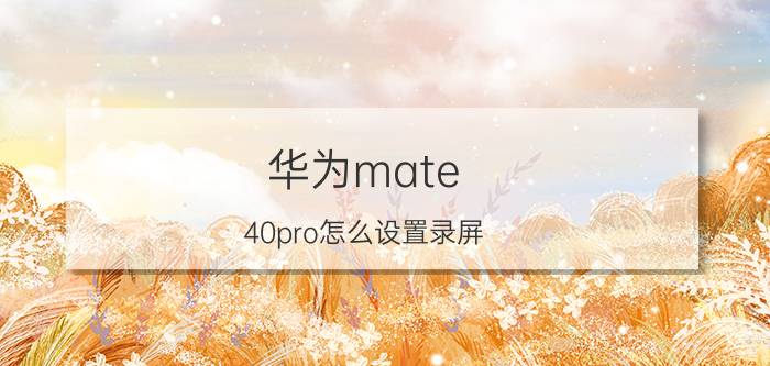 华为mate 40pro怎么设置录屏 华为录屏文件在电脑哪里找？